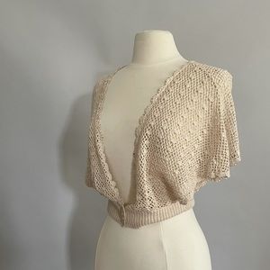 Betsey Johnson Cotton metallic Lace Shrug